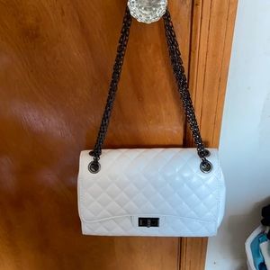 White cute crossbody purse.